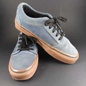 VANS Chukka Low Top Skateboard Shoes Blue Suede Gum Tan Sole Men's 6.5 Women 7.5